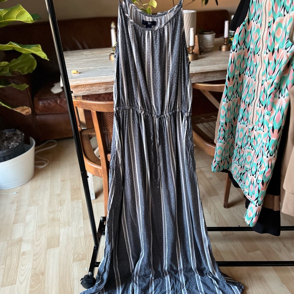 GAP Striped Maxi Dress in Navy and White